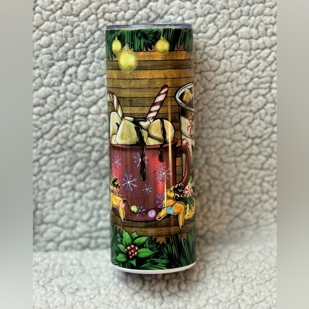 Christmas time coffee skinny 20 ounce Tumbler - Picture 2 of 4